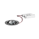 LED Einbaustrahler TIRREL-R, IP20, rund, 230V AC, 6W 3000K 680lm 38�, schwenkbar, dimmbar, chrom
