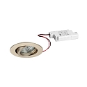 LED Einbaustrahler TIRREL-R, IP20, rund, 230V AC, 6W 3000K 680lm 38�, schwenkbar, dimmbar, champagner matt