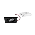 LED Einbaustrahler TIRREL-S, IP20, eckig, 230V AC, 6W 3000K 680lm 38�, schwenkbar, dimmbar, schwarz