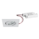 LED Einbaustrahler TIRREL-S, IP20, eckig, 230V AC, 6W 3000K 680lm 38�, schwenkbar, dimmbar, strukturwei�