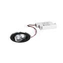 LED Einbaustrahler-Set JARRED-R PHASE, IP20, rund, � 8.2cm, 230V, 6W 3000K 730lm 38�, dimmbar, schwenkbar, schwarz / Alu