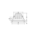 Brumberg LED Einbaudownlight ZONDRA, 10W, 3000K, 660lm, IP20, 230V AC, rund, starr, schwarz