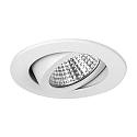 Brumberg Recessed LED spot set incl. converter, IP20, round, 230V, 7W 4000K 770lm 38�, swivelling 30�, dimmable, white