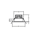 Brumberg LED Einbaudownlight ITANSA R BB15, IP54, 230V AC, 50 Hz, 6W, 38�, 3000K, 680lm, rund, starr, schwarz, dimmbar