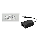 LED Einbaustrahler-Set LOOP-S, 230V AC, 5W 3000K 450lm 38�, CRi >90, schwenkbar, dimmbar, Recycling-Kunststoff, wei�
