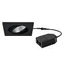 LED Einbaustrahler-Set LOOP-S, 230V AC, 5W 3000K 450lm 38�, CRi >90, schwenkbar, dimmbar, Recycling-Kunststoff, schwarz