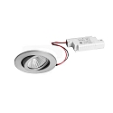 LED Einbaustrahler-Set dim2warm inkl. Konverter, IP20, rund, 230V, 6W 1800-3000K 460lm 38�, schwenkbar 30�, Alu matt