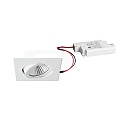 Recessed LED spot set dim2warm incl. converter, IP20, square, 230V, 6W 1800-3000K 460lm 38�, swivelling 30�, white