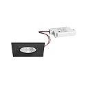 Outdoor LED Einbau-Downlight BB21, IP65, 8.5 x 8.5cm, 230V, 7W 3000K 620lm 36�, dimmbar, starr, schwarz