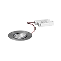 Outdoor LED Einbaustrahler BB23, IP65, � 8.5cm, 230V AC, 7W 3000K 620lm 36�, dimmbar, schwenkbar, nickel