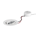 LED Einbaustrahler TIRREL-R, IP20, rund, 230V AC, 6W 3000K 680lm 38�, schwenkbar, dimmbar (Rundkonverter), strukturwei�