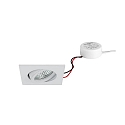 LED Einbaustrahler TIRREL-S, IP20, eckig, 230V AC, 6W 3000K 680lm 38�, schwenkbar, dimmbar (Rundkonverter), wei�