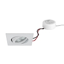 LED Einbaustrahler TIRREL-S, IP20, eckig, 230V AC, 6W 3000K 680lm 38�, schwenkbar, dimmbar (Rundkonverter), strukturwei�