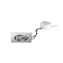 LED Einbaustrahler TIRREL-S, IP20, eckig, 230V AC, 6W 3000K 680lm 38�, schwenkbar, dimmbar (Rundkonverter), alu matt