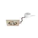 LED Einbaustrahler TIRREL-S, IP20, eckig, 230V AC, 6W 3000K 680lm 38�, schwenkbar, dimmbar (Rundkonverter), champagner matt