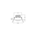 recessed luminaire TIRREL-S square, swivelling IP20, white dimmable 6W 680lm 3000K 38� 38� CRI >80