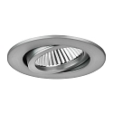 Brumberg LED-Einbaustrahler-Set BB03 mit rund-Konverter, IP20, rund, 230V, 6W 3000K 640lm 38�, schwenkbar 30�, dimmbar, Nickel matt