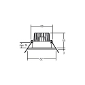 Brumberg LED Einbaudownlight ITANSA R BB15, IP54, 230V AC, 50 Hz, 6W, 38�, 3000K, 680lm, rund, starr, schwarz, dimmbar (Rundkonverter)