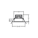 Brumberg LED Einbaudownlight ITANSA S BB16, IP54, 230V AC, 50 Hz, 6W, 38�, 3000K, 680lm, quadratisch, starr, schwarz