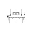 Brumberg recessed luminaire IP20, glossy, white  7W 680lm 3000K 20-40� 20-40� CRI 80-89