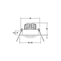 Brumberg LED-Einbaustrahler TIRREL-S, IP20, eckig, 230V AC, 6W 3000K 680lm 38�, schwenkbar, mit AB, DALI dimmbar, chrom