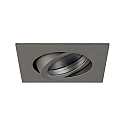 Recessed loudspeaker 3/4W, 20 Ohm, square, DA � 6.8cm, IP20, swivelling, matt titanium