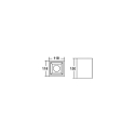 Brumberg LED Aufbau-Downlight APOLLO MINI, 11.8x11.8cm, Reflektor facettiert, CRi >90, UGR <19, schaltbar, 10.5W 4000K 55�, schwarz