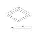 Brumberg LED-Aufbau-Panel REFIDO, IP20 IK03, 32.5 x 32.5cm, UGR<19, wei�, 13.5W 2700-6500K (TW) 1500lm 85�, DALI-DT8 steuerbar