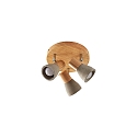 ceiling luminaire BOLORIA 3 flames, round, adjustable E14 IP20, light wood dimmable