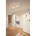 Brumberg Wand- und Deckenstrahler PRUNI, E14, verstellbar, Holz hell / Stoffschirm wei�