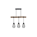 pendant luminaire RUTILUS 3 flames E27 IP20, wood dimmable
