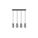 pendant luminaire MURRAY 4 flames, cylindrical E27 IP20, black matt dimmable