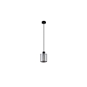 pendant luminaire MURRAY 1 flame, cylindrical E27 IP20, black matt dimmable