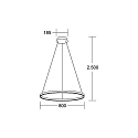Brumberg LED Pendelleuchte GRAHAM. IP20, Ringform 1-fach, rund, � 80cm, 230V, 50W 3000K 2300lm 110�, dimmbar, strukturschwarz