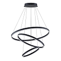 LED Pendelleuchte GRAHAM. IP20, Ringform 3-fach, rund, � 80/60/40cm, 230V, 120W 3000K 5600lm 110�, dimmbar, strukturschwarz