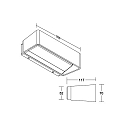 Brumberg LED Wandanbauleuchte TULLIA, IP65, 230V AC, 50 Hz, 11W, 3000K, 1000lm, graphit, schaltbar