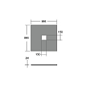 Brumberg Akustik-Element SLENTIUM, STRUKTUR, eckig, 89.5 x 89.5cm / innen 15 x 15cm f�r Einbauleuchte, inkl. Abh�ngung, cream
