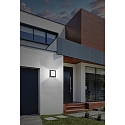 Outdoor LED Wandleuchte, IP44, quadratisch,  22 x 22cm, 12W 3000K, Edelstahl / Opalglas
