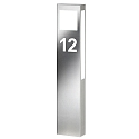 Outdoor Stehleuchte AQUA PAULO, IP44, mit 2 Ziffern (Ausschnitt), 80cm, 2G11 (inkl.), Edelstahl / Makrolon, geb�rstet