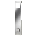 Outdoor floor luminaire, stainless steel, with power plug, IP44, 80cm, 2G11 (incl.)