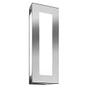 Outdoor wall luminaire TRAPEZ, IP44, E27, stainless steel / opal glass, brushed