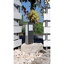 CMD Creative Metalldesign Outdoor Stehleuchte AQUA PAULO, IP44, eckig, 40cm, 2G11, Edelstahl / Opalglas, geb�rstet