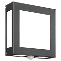 Outdoor wall luminaire AQUA LEGENDO with motion detector, IP44, 2x E27, stainless steel / opal glass, anthracite