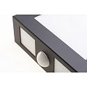 CMD Creative Metalldesign Au�enwandleuchte AQUA LEGENDO, IP44, mit PIR-Bewegungsmelder, 2x E27, Edelstahl / Opalglas, anthrazit