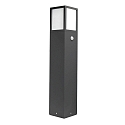 Outdoor Stehleuchte mit Bewegungssensor, IP54, eckig, 65cm, E27 max. 15W, Aluminium / Opalglas, anthrazit