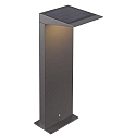 Solar outdoor wall luminaire with motion detector + night light, IP54, stainless steel / opal glass, anthracite