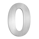 House number 0 from brushed stainless steel, height 25cm