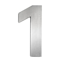 House number 1 from brushed stainless steel, height 25cm