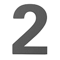 House number 2, height 25cm, anthracite