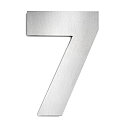 House number 7 from brushed stainless steel, height 25cm